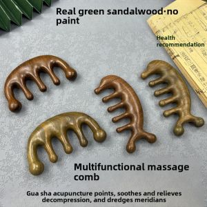 Wide-Toothed Sandalwood Comb for Scalp Massage And Meridian Stimulation Real Wood Handmade Health Care Hairdressing Tool
