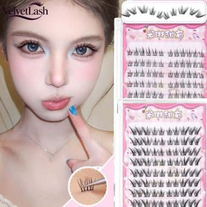 VelvetLash【Local Stock】No Glue Fox Eye DIY Eyelash Natural Sunflower False Eyelash Comfortable Reusable Clusters For Daily Parties Makeup