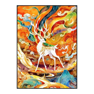 Jigsaw Puzzle 500/1000/1200/2000PCS Colorful Deer Wildlife Animal Artwork Stress Relief Puzzle Wall Art Decor Gift