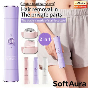 SoftAura Double Head Electric Epilator for Women Rechargeable Painless Hair Remover Shaver Body Private Bikini Gentle Trimming