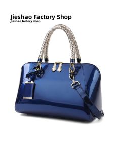 Wedding Red Bridal Bag Large Capacity Womens Handbag Lacquer Leather Crossbody Bag Celebration Tote Bag Mother of the Bride Bag