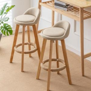 ZHENTAIYUAN | Rotating Solid Wood Bar Stool