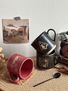 Cốc Sứ Mèo Vintage Thiết Kế