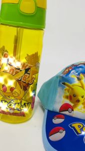Angel Baby Kids Pikachu Cap Water Bottle 450ML Set Kartun Air Botol