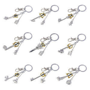 Game Kingdom Hearts Sora Key Keychain Keyblade Weapon Model Removable Metal Keyring Men Car Women Bag Accessories Jewelry