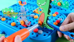 450PCS Toolbox Toy Set Kids Power Drill Hammer Tool Box Screw Toys Simulation Pretend Play Set Baby Gift For Boy Girl Mainan lelaki