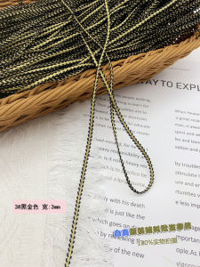 Classic Style Lace Accessories Gold Thread Woven 3mm Mini Narrow Ribbon Cheongsam Trim Doll Clothes Decorative Strip Material