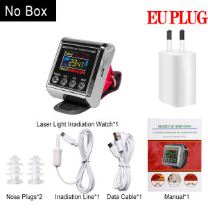 650nm LLLT Laser Therapy Wrist Watch Treat Rhinitis Sinusitis Cholesterol Hypertension Cerebral Diabete Thrombosis Physiotherapy