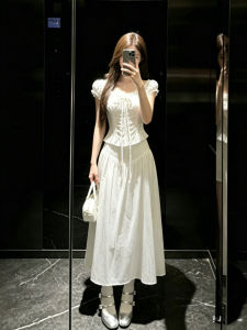 CHANGTONG | Unique Stylish Korean Style V-Neck Shirt and Skirt Set