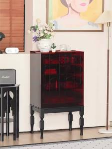 GREY CUBE | Elegant Grey Mid Century Modern Storage Cabinet for Living Room