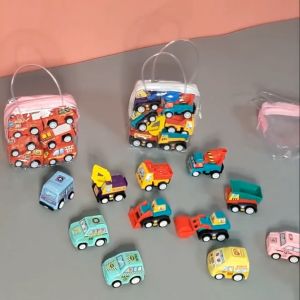 đồ chơi xe ô tô 6 pcs cho bé mô hình xe kỹ thuật xe cứu hỏa xe công trình xe kéo trở lại đồ chơi trẻ em