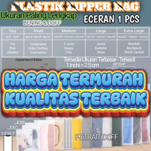 Plastik Zipper Eceran 1 Pcs – Bening / Doff | Plastik Klip Ziplock Resealable | Kemasan / Aksesoris