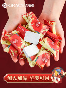 ผ้าเช็ดหน้าแบบอัดแน่น เคลือบผ้าฝ้ายผสม ใช้แล้วทิ้ง ขนาดใหญ่ ขนนุ่ม เครื่องประดับผ้าฝ้ายเนื้อนุ่ม สำหรับเดินทาง