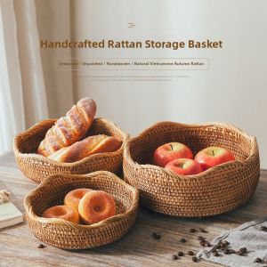 Rattan Fruit Basket Storage Tray