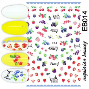Miếng Dán Móng Tay 3D Chủ Đề Trái Cây Đa Dạng Decal Nail Hình Quả Táo Chuối Dứa Dâu Tây Bơ Berry (EB010-EB016)