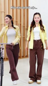 [MUA 2 GIẢM 70K] Áo sơ mi nữ tay dài thân trước có thêu chữ lai áo ngang thời trang GUMAC YAF10019