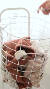 3 Tier Metal Wire Laundry Baskets Clothes Storage Rack Wheel Bakul Baju Bakul Dobi Dirty Cloth Basket Washing Bathroom Toy Trolley Cart Organiser