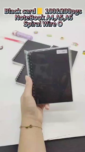 [Ready Stock] 100pages 200pages Black Notebook A4 A5 A6 Spiral Wire O Planner Journal / Buku Nota -Blank-Line-Dot-Grid Sketch Book Exercise Buku Latihan Diary Planner Record Book