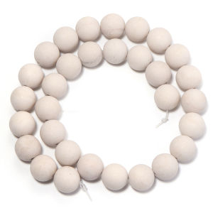 1 Strand Frosted Natural Stone Beads 4/6/8/10/12mm Beige Round Loose Beads For Jewelry Making DIY Necklace Bracelets Accessories