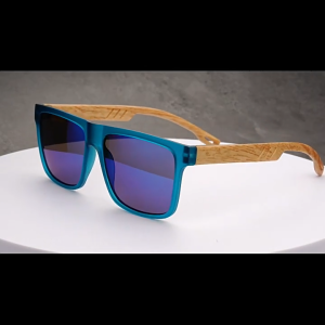 Kacamata Hitam Polarized Kayu bahan kaca kaki Sepeda Terbuka Pria Wanita Bingkai Persegi Memancing