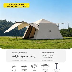 Hewolf | Automatic Inflatable Tent & Tarp 2-in-1 Waterproof