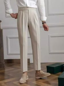 กางเกงขายาวทรงหลวมเอวสูง ทรงเข้ารูป ทรงตรง ทรงบาง กางเกงขายาวผู้ชาย ทรงลำลอง ฤดูใบไม้ผลิและฤดูร้อน โพลีเอสเตอร์ 100%