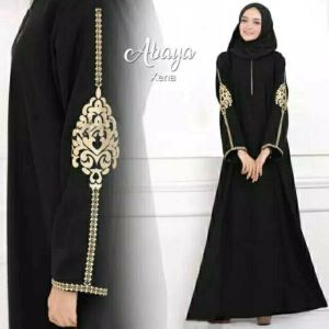 ABAYA HITAM BUSUI BORDIR XENA COUPLE