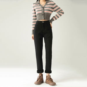 กางเกงยีนส์ทรงหลวมเอวสูงสำหรับผู้หญิง ทรงฮาราจูกุ ทรงหลวม ทรงเข้ารูป ทรงหลวม กางเกงยีนส์ทรงหลวมสำหรับผู้หญิง