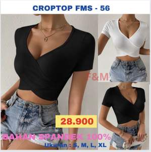 CROPTEE CROPTOP KOREA (FM-56) BAHAN SPANDEK WANITA
