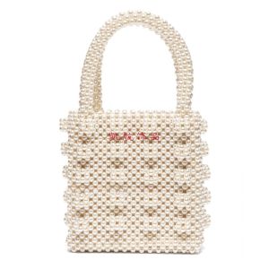 Pearl Bag Womens New New Handmade Knitted Messenger Bag Ins Easiest for Match Retro Mini Internet Celebrity Small Bag