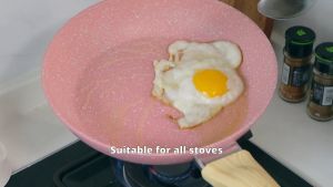 Innerwell Pink Non Stick Frying Pan Set (6PCS) With lid NonStick Coating Fry Pan Suitable All Stove
