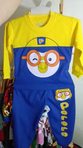 SETELAN BAJU ANAK PORORO LENGAN PANJANG