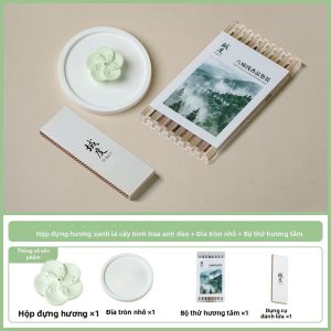JISU | Đế Đốt Nhang Hương Anh Đào Handmade Với Khay Đơn Giản Sang Trọng Cho Bàn Trang Trí Nhà