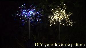 Outdoor Solar Lights Garden Decorative Lights Solar Landscape Lights DIY Lights Fairy Firework Lights 120 LED Powered 40 Copper Wires For Walkway Patio Lawn Backyard Christmas Party Decoration (Warm Colors)