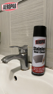 AEROPAK | Stainless Steel Cleaner Spray | 500ml | Fridge Oven Stove Polish | Remove Watermarks Fingerprints Smudges