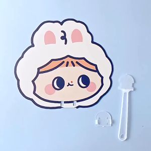 Korea Creative Plastic Cartoon Small Fan Summer Student Child Mini Portable Hand Fan Plastic Hand Held Local Seller 手摇扇子