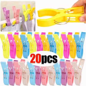 20Pcs Beach Towel Clips Large Laundry Clip Towel Pegs Bright Color Plastic Quilt Clips for Sunbeds Sun Loungers Pool Chairs Laundry