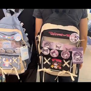 2025 Sanrio Student Melody Backpack School Kuromi Children Backpack Cinnamoroll Gifts Kawaii