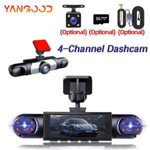 Yangood 1080P 4 Channel Dash Cam 360° Car Video Recorder Night Vision 24/7 Parking Monitor G-Sensor Loop Recording Black Box