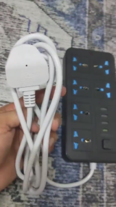 [SG STOCK] Extension Electric socket 6 Power Socket 2M Extension wire 3 USB+1PD Ports  Adapter Socket Extension cords