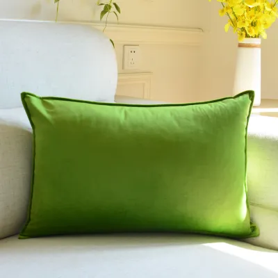 Nordic Grey Velvet Long Rectangle Pillow Backrest Cushion Bed Head Large Cushion Cover Pure Color Sofa Pillowcase Home Decor