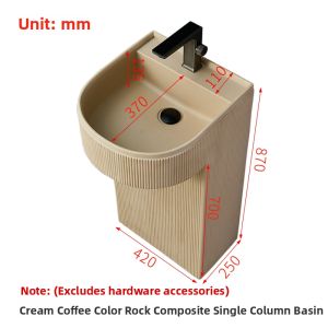 Beauty Tao Bay | Artistic Cream-style Standalone Pedestal Sink