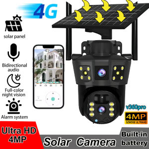 2025 NEW V360 Pro IP Solar Camera HD 4 MP Outdoor Waterproof CCTV Night Vision Two-Way Audio Camera Mobile Tracking 4G IP Camera