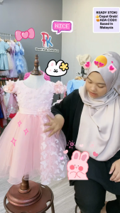 [0mth-4±yrs] Gaun Budak Bayi Perempuan Kembang Kenduri Baby Girl Kids Dress Princess Premium Soft Birthday Wedding