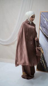 APM - Mukena Dewasa 2in1 Santorini Silk Motif Premium Lasercut Sarmila Series Apm