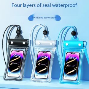 1pcs Universal Waterproof Phone Pouch With Lanyard Touch Screen Transparent Dry Bag For Swimming Beach Outdoor Sports