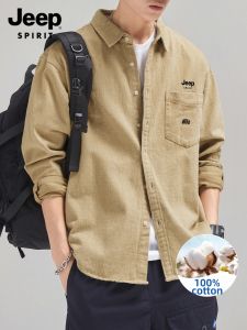 JEEP SPIRIT | Áo Sơ Mi Dễ Thương Mùa Thu Bông Cotton Rộng Rãi