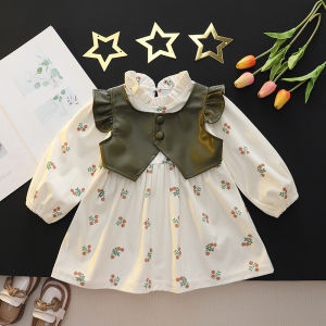Childrens Girls Dresses Spring Autumn Baby Clothes Long Sleeve Print Dresses For Girls Fashion Kids Clothing Outfit 10M-4Years