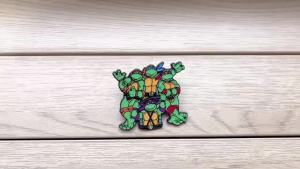 Bandai | Retro Turtles Enamel Pin Cute Group Metal Brooch Badge for Backpacks Cartoon Collection Decorative Jewelry Gift