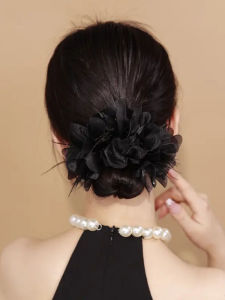 Japanese and Korean Temperamental Petal Feather Hair Ring Ponytail Highly Elastic Hair Rope Tie up a Bun Hairstyle Hair Accessories Summer New Arrival Headdress Flower